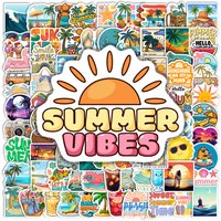 Cute Cartoon Summer Stickers Waterproof Vinyl DIY Decorative Toys Gift for Phone Laptop Luggage Water Bottles Scrapbook Journals