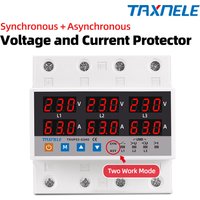 3 Phase SYN ASYNC Synchronous Asynchronous Voltmeter Adjustable Over Under Voltage Current Limit Protection Relays Protector