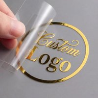 100PCS Stickers Personalized Logo Custom Sticker Shiny Gold Silver 3D Customized Transfer Sticker Wedding Labels Company Brand
