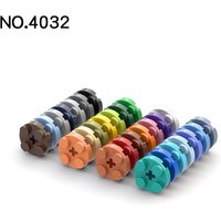 50pcs MOC Assembles Particles 4032 Plate Round 2 x 2 with Axle Hole Building Blocks Parts Kids Parts Toys DIY Educational
