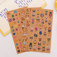 Japanese kraft paper cat stickers notebook collage material cartoon animal photo album diary decoration Kawai stationery