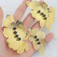 Fashion Gilding 2Pcs Jewelry Sets For Dubai Women Luxury Earrings and Ring Sets Gift For Party Wedding Valentine's Day