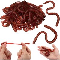 10Pcs Simulated Insects Earthworms Soft Rubber Toy Floor Dragons Props Halloween Party Props Maggots Prank Toys Children's Gift