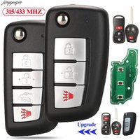 Jingyuqin Modified Flip Remote Car Key 315/433MHZ ID46 For Nissan March X-trail Qashqai Altima Maxima Genesis Sentra Versa Tiida