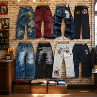 Y2K Baggy jeans 2000s Harajuku embroidery pattern wide leg pants Hip hop men women denim fabric American style street wear Pants