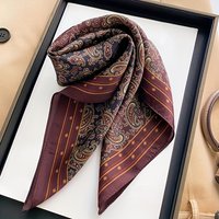 100% Pure Silk Square Scarf Vintage Paisley Bandana Neckerchief Hair Scarf Headband Pocket Square Luxury Tie Bag for Women Gift