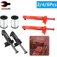 2-6pcs Bricklaying Wire Drawer Liner Bricklaying Wall Builder Building Wire Frame Brick Liner Runner Levelers Construction Tool