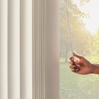 Premium Quality White Vertical Dreamlike Blinds Adjustable Light Control Manual Rod Operation for Sliding Glass Door