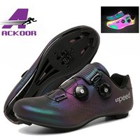 AliExpress ACKOOR NEW Professional Sneakers Men Ultralight Double Buckles Cycling Shoes Luminous Road Bike Shoes Self-Locking Bicycle Cleat Shoes
