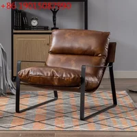 Modern PU Leather Accent Armchairs Set 2 Soft Upholstered Living Room Chairs With Black Metal Legs And Removable Thick Cushions