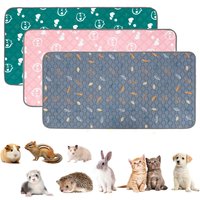 2Pcs Guinea Pig Cage Liner Washable Rabbit Absorbent Mat Reusable Hamster Pee Pad Anti-Slip for Pet Guinea Pig Rabbit Hedgehog