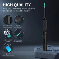 Smart Visual Ear Pick Ear Wax Reomoval Tool With 8pcs Set Ear Cleaner With1080P HD Otoscope Camera and 6 LED Lights