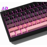136 Key Black and Pink Print Backlit PBT Keycap Double Shot Shine Through keycap For Gateron Cherry MX Gamer Mechanical Keyboard