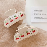 Cute Cherry Pie Acetate Hair Clip, Back of the Head Updo Claw Clip, Nice Hair Accessories New Design Rhinestone Hair Ornament
