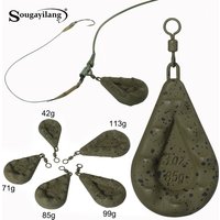 Sougayilang 5pcs Carp Fishing Weights 5 Sizes 42g-113g 360° Swivel Lead Sinkers for River/Lake Fishing Carp Fishing Accessories