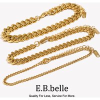 E.B.belle Tarnish Free Hypoallergenic 2.5mm 6mm 8mm Cuban Chain Gold Plated Anklets For Women Summer Beach Foot Bracelet Jewelry