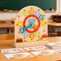 Kids Educational Learning Toys Wood Clock Game for Children To Learn Reading Time Early Teaching Aids Basic Skill Practice