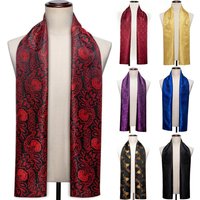 Barry.Wang Jacquard Silk Mens Scarf Floral Paisley Stylish Burgundy Gold Green Red Blue Purple For Male Wedding Business Party