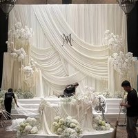 Wrinkle Free Ivory Backdrop Curtain for Parties Soft Fabric Drapes Stage Backgrounds Drapery for Wedding Event Party Decoration