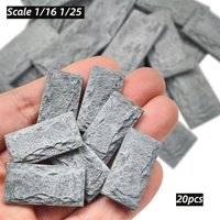 20pcs Miniature Scale Bricks 1/16 or 1/25 Model Walls for Architecture Building Landscape/Craft/Dollhouse Decor/Dioramas Kits