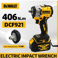 Dewalt DCF921 Akumulatorowy klucz udarowy bezszczotkowy o wysokim momencie obrotowym, z oświetleniem LED, 406 Nm, lekki, profesjonalny elektronarzędzie