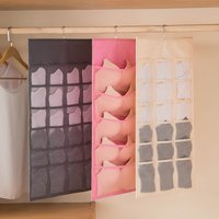 Compartment Underwear Storage Hanging Pocket Wall Mounted Pocket with Hooks Behind Door Pocket Sorting Organizer for Sundries