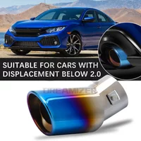 1PCS 63MM Straight/Bend Chrome Universal Car Exhaust Nozzle Muffler Tip Pipe Round TailPipe Stainless Steel Car Tuning
