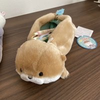 Hot Cute Little Otter Plush Pencil Case Cartoon Animal Doll Pen Bag Stationery Storage School Supplies Plush Pencil Cases