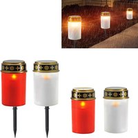 Solar Electronic Plastic Grave Lamp LED Grave Candles Flickering Candle Light Cemetery Ritual Lawn Lighting Party Home Decor