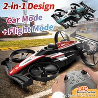 Flying Drift Cars RC UAV 2-in-1 Quadcopter and Mini Racing Car for Boys Kids Electric Deformable Toy Gift for Air and Ground Toy