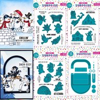 Matrices de découpe en métal Pingouin en Ski, pochoir de décoration pour scrapbooking et journal, gabarit d'embossage, carte de vœux DIY, fait main, nouveauté 2026