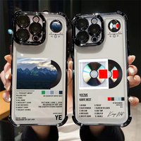 New Album Rapper Plating Case For Kanye West iPhone 16 15 14 13 12 11 Pro Max X XR XSMax 7 8 6 Plus Anti-Fall Airabag Back Cover