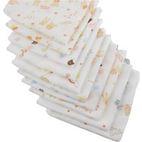 10 stücke Pack 31*31 cm 100% Baumwolle Gaze Neugeborenen Baby, Kleinkind Cartoon Gesicht Hand Bade Handtuch Lätzchen Fütterung quadratische Handtücher Taschentuch