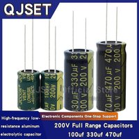 JCCON Capacitor 200V 100UF 330UF 470 uf Switching Power Supply Adapter High-Power High-Frequency Aluminum Electrolytic Capacitor