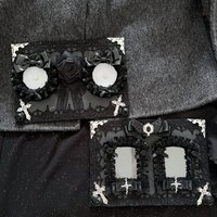 Finished Pain Board Dark Night Rose Subculture Gothic Original Lace Pain Board Two-dimensional Ribbon Pain Latbag Accessories