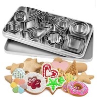 Cookie Cutter Set With Storage Box Geometry Mini Cookies Linzer Biscuit Baking Molds DIY Pastry Cake Decoration Tools