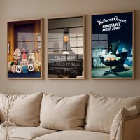 Wallace And Gromit Poster For Room Wall Art Decor Waterproof Stickers For Home Bar Bedroom Decoration