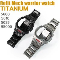 X_Refit Titanium Alloy 5600 5610 GW5000 GMWB5000 Metal Case Mod Kit For DW5600 G5600E GWM5610 GWB5600 Bezel Strap MechWarrior