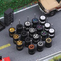 X-Scale 1:64 9.6mm 5/6-Claw Wheel Spokes Diecast Wheels and Tires for 1:64 Car Model Tire Detail-up Sets