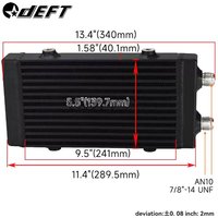 Universal Small Oil Radiator Bar and Plate Single Cross Flow Oil Cooler Core AN10 Side Outlet (size:13.4"x5.5"x1.58")