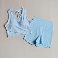 Women's Yoga Suit High-Waist Shorts Set Sports Bra Hip Lifting Fitness Sports Shorts for Active Wear Gym Set Pilates Clothing