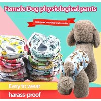 Pantalon de physiologie lavable pour animaux de compagnie, couche imprimée, anti-nuisance, facile à porter, réutilisable, adapté aux menstruations, chien fille, femelle
