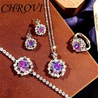 Vintage 925 sterling silver millennium rose pendant necklace ring earring tourmaline bracelet