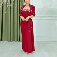 Customized Rhinestone Embellished Evening Dress with Short Cape Strapless Straight Wedding Party Gown Ankle Length Prom Dresses