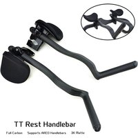 AliExpress NONE New Carbon Road Handlebars Bicycle Rest Bar TT Handlebar 55° Special-shaped Clamp 3K Bike Racing Carbon Handle Bar Bicycle Part