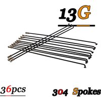 36Pcs 304 Stainless Steel,Bicycle Spokes,13G(2.25mm)/122/124 138 139 179 228 /250 255 268 270MM Nut E-Bike Parts