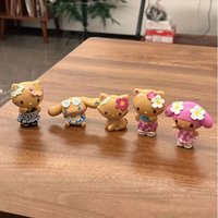 New Kt Cat Black Leather Series Blind Box Sparkling Water Diamond Jade Guigou Handmade Desktop Ornament Surprise Gift For Girls