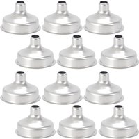 12Pcs Premium Stainless Steel Mini Canning Funnels Wide Mouth Metal Funnel for Jars Cooking Spices Essential Oil Transferring