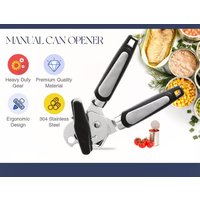 Manual can opener 3-in-1 multifunctional heavy duty can cutter kitchen lid opener can opening tool bottle opener