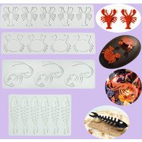 Lobster Crab Fishbone Sugar Flipping Lace Pad DIY Chocolate Silicone Mold Artistic Vegetable Molecular Cuisine Crisp Baking Tool